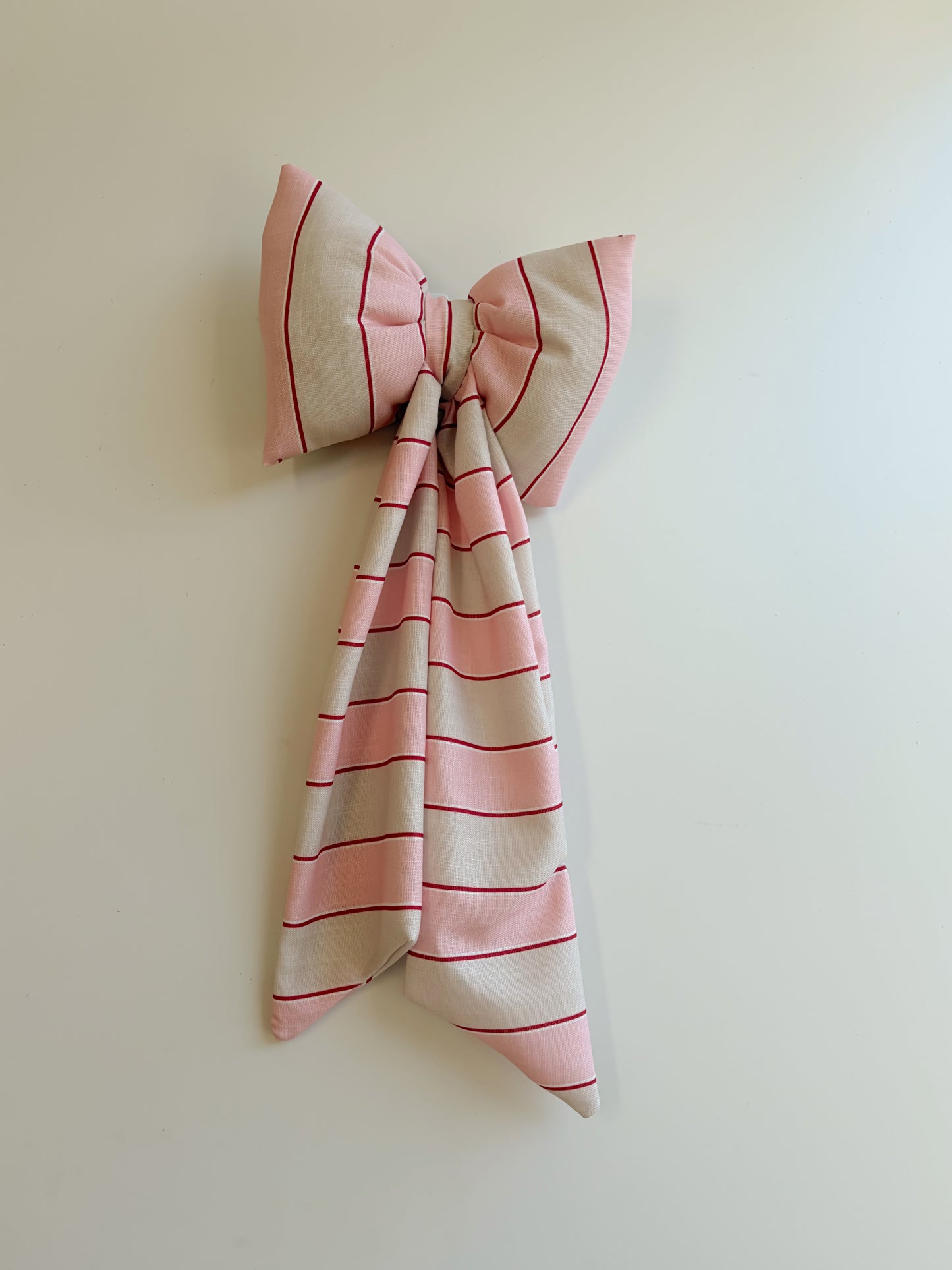FABRIC BOW - STRAWBERRY VANILLA