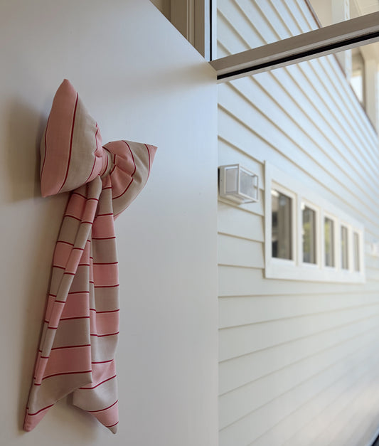 FABRIC BOW - STRAWBERRY VANILLA
